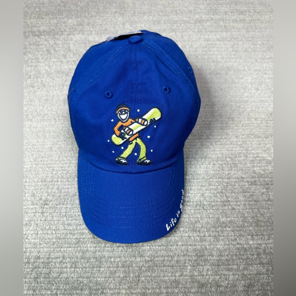 NWT Life Is Good snow board blue hat.